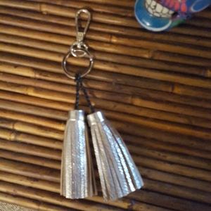 NWOT silver tassel charm/keychain